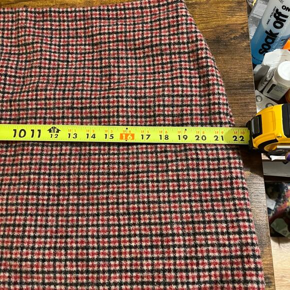 Uniqlo Plaid Wool Blend Mini Skirt 12 Preppy Academia Classic Workwear Old Money - Picture 7 of 9